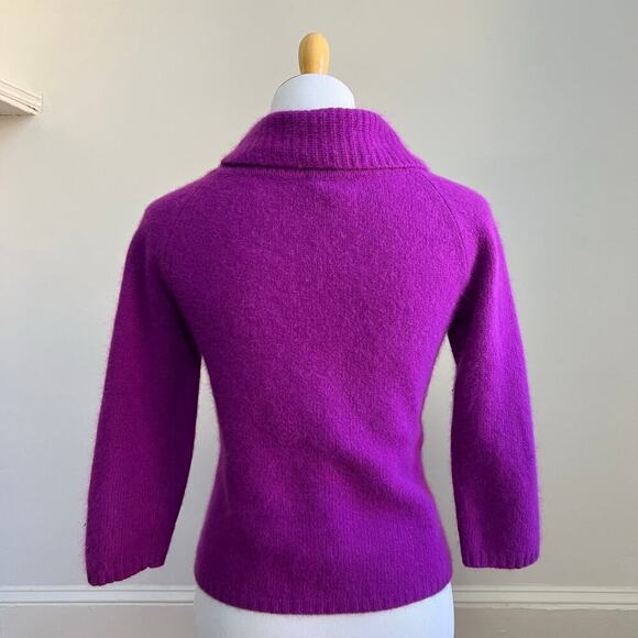 Vintage Y2K Rafaella Angora and Lambs Wool Cowl Neck 3/4 Sleeves Sweater Small - Picture 6 of 8